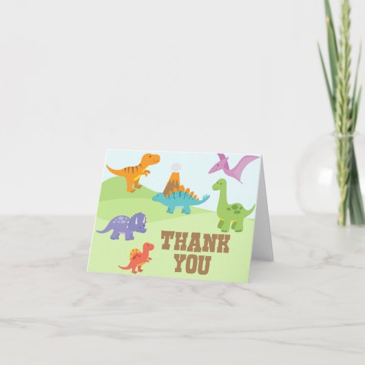 Dinosaur Danke, Card Dankeskarte (Vorderseite)