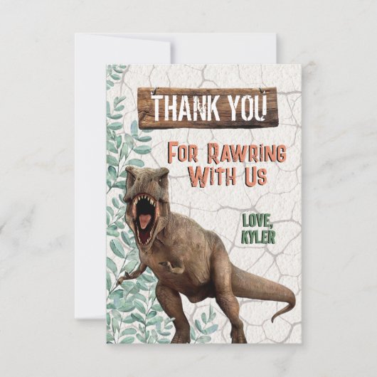 Dinosaur Danke, Card Dankeskarte (Vorderseite)