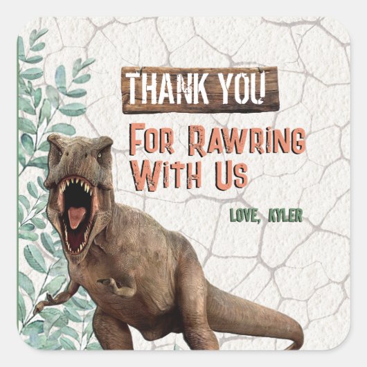 Dinosaur danke Ihnen Stickers (Vorderseite)
