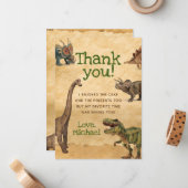 Dinosaur Danke, Karten, danke, dass Sie Notizen ma (Vorderseite/Rückseite Beispiel)