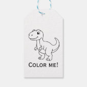 Dinosaur Danke-Tag mit Malaktivität - Di Geschenkanhänger (Rückseite)