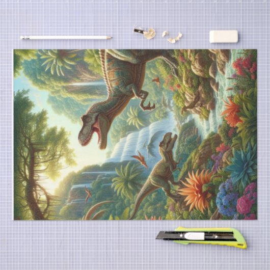 Dinosaur Decoupage Craft Seidenpapier (Handwerk)