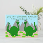 Dinosaur Design Children's Birthday Party Einladung (Stehend Vorderseite)