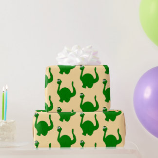 Dinosaur-Design in beliebiger Hintergrundfarbe Geschenkpapier