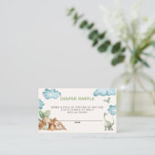 Dinosaur Diaper Raffle Baby Dusche Begleitkarte (Stehend Vorderseite)