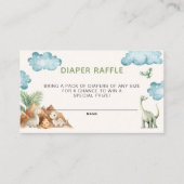 Dinosaur Diaper Raffle Baby Dusche Begleitkarte (Vorderseite)
