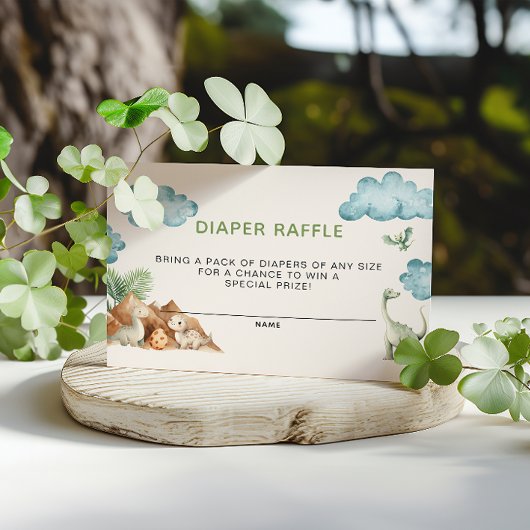 Dinosaur Diaper Raffle Baby Dusche Begleitkarte