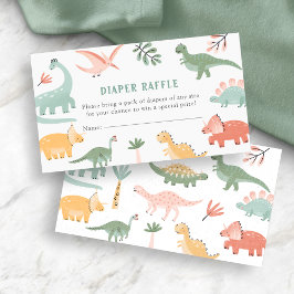 Dinosaur Diaper Raffle Begleitkarte