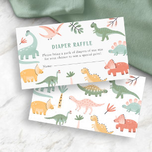 Dinosaur Diaper Raffle Begleitkarte