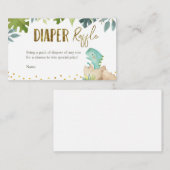 Dinosaur Diaper Raffle Card Begleitkarte (Vorne/Hinten)