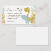 Dinosaur Diaper Raffle Ticket Enclosure Card Begleitkarte (Vorne/Hinten)