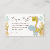 Dinosaur Diaper Raffle Ticket Enclosure Card Begleitkarte (Vorderseite)