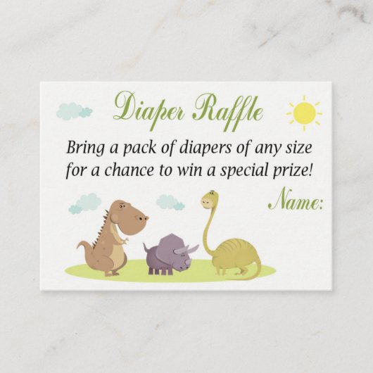 Dinosaur Diaper Raffle Tickets (Vorderseite)