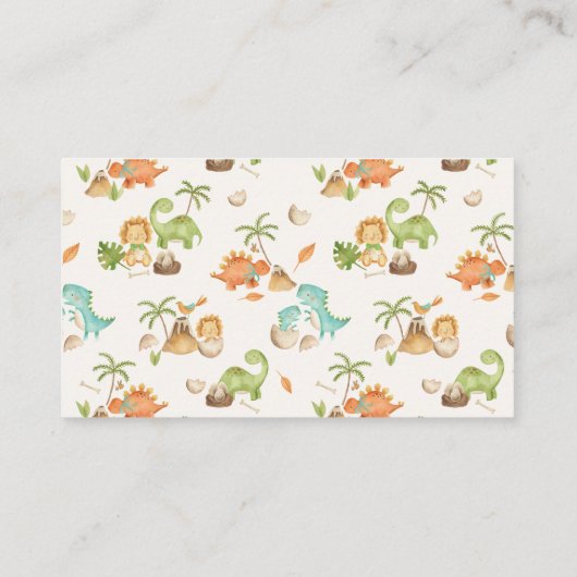 Dinosaur Diaper Raffle Tickets Boy Baby Dusche Begleitkarte (Rückseite)