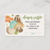 Dinosaur Diaper Raffle Tickets Boy Baby Dusche Begleitkarte (Vorderseite)