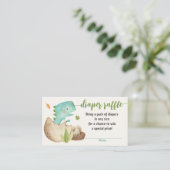 Dinosaur Diaper Raffle Tickets TRex Baby Shower Begleitkarte (Stehend Vorderseite)