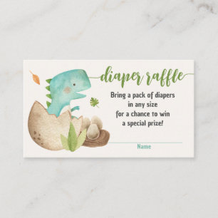 Dinosaur Diaper Raffle Tickets TRex Baby Shower Begleitkarte