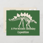 Dinosaur Dig Birthday Adventure Einladungspostkarte (Vorne/Hinten)
