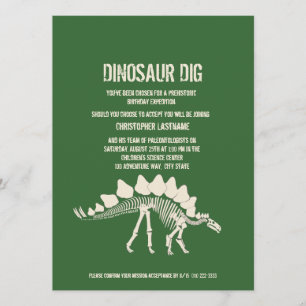 Dinosaur Dig Birthday Einladung