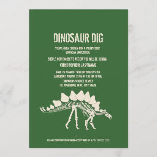 Dinosaur Dig Birthday Einladung