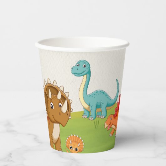 Dinosaur Dig Dino Birthday Party Cups Pappbecher (Vorderseite)