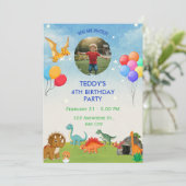Dinosaur dig Dino Einladungen zum Geburtstag (Stehend Vorderseite)