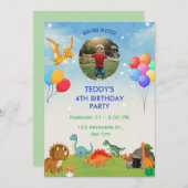 Dinosaur dig Dino Einladungen zum Geburtstag (Vorne/Hinten)