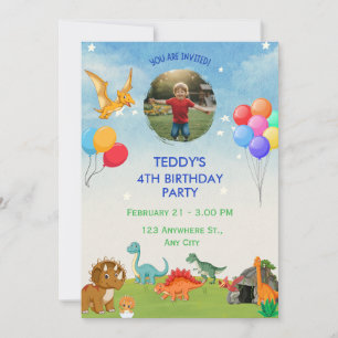 Dinosaur dig Dino Einladungen zum Geburtstag