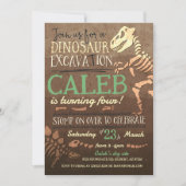 Dinosaur Dig Paleontologin Birthday Einladung (Vorderseite)