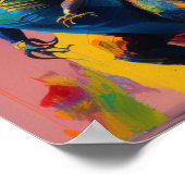 Dinosaur Digitale Kunst: Hell & lebendig T-Rex Pos Poster (Ecke)