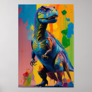 Dinosaur Digitale Kunst: Hell & lebendig T-Rex Pos Poster