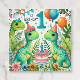 Dinosaur Dino 1. Geburtstags-Party Geschenkanhänger