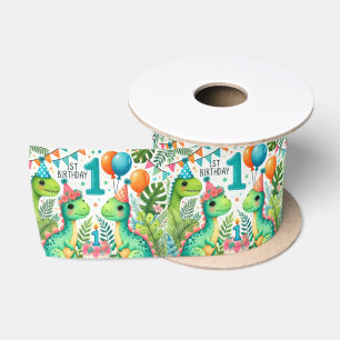 Dinosaur Dino 1. Geburtstags-Party Satinband