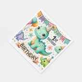 Dinosaur Dino 1. Geburtstags-Party Serviette (Ecke)
