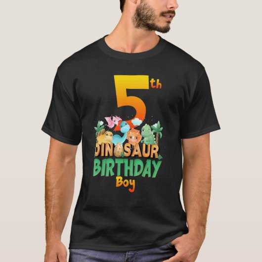 Dinosaur Dino Birthday Boy Trex Group Matching Age T-Shirt (Vorderseite)