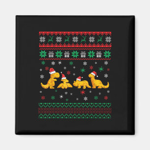 Dinosaur Dino Chicken Nuggets Hässlicher Weihnacht Magnet
