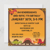 Dinosaur Dino Dig Einladungen zum Geburtstag (Rückseite)