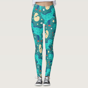 Dinosaur Dino Eggs T-Rex Muster Leggings