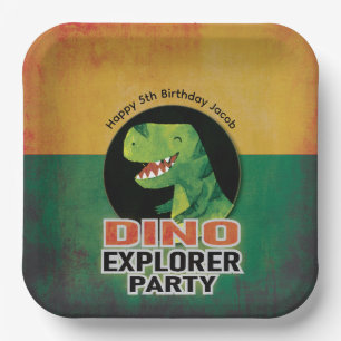 Dinosaur Dino Explorer Geburtstagsfeier Pappteller