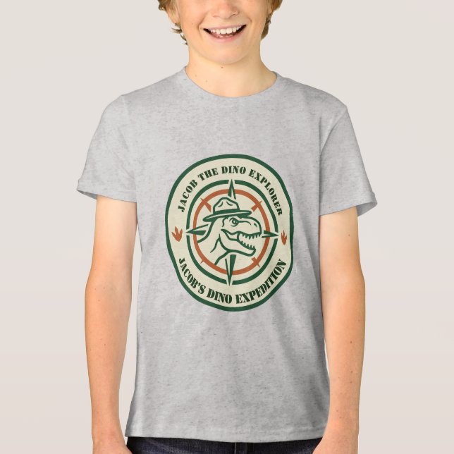 Dinosaur Dino Explorer Tri-Blend Shirt (Vorderseite)