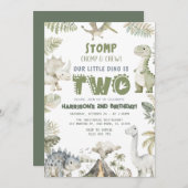 Dinosaur Dino Geburtstagsparty Einladung (Vorne/Hinten)