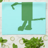 Dinosaur Dino, Green Blue Digital Kids Art Geschirrtuch (Gefaltet)