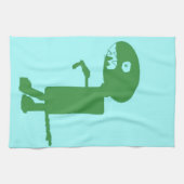 Dinosaur Dino, Green Blue Digital Kids Art Geschirrtuch (Horizontal)