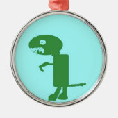 Dinosaur Dino, Green Blue Digital Kids Art Ornament Aus Metall (Vorne)