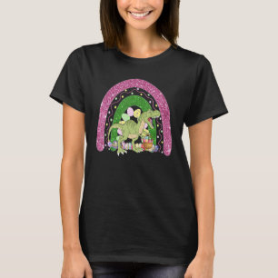 Dinosaur Dino Hase Ostern Regenbogen Frohe Ostern T-Shirt