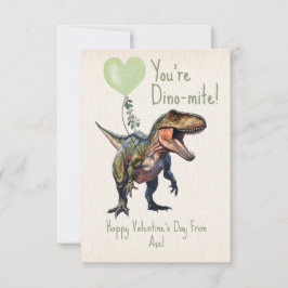 Dinosaur Dino-mite Green Classroom Valentine Foto Karte