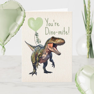 Dinosaur Dino-mite Grüner Klassenzimmer Valentinst Karte