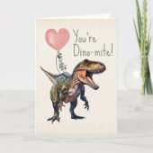 Dinosaur Dino-mite Klassenzimmer Valentine Karte (Vorderseite)