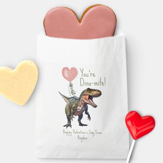 Dinosaur Dino-mite Klassenzimmer Valentinisches Fo Geschenktütchen
