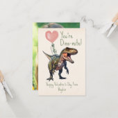 Dinosaur Dino-mite Klassenzimmer Valentinisches Fo Karte (Vorderseite/Rückseite Beispiel)